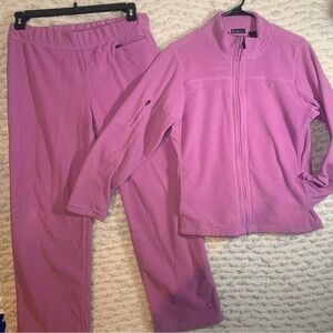 Champion Purple Fleece Pants & Jacket Set Womens Medium cozy comfort vintage
